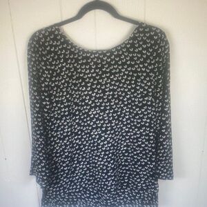 Maeve Silk Heart Print Blouse Medium Anthropologie Cottagecore Top